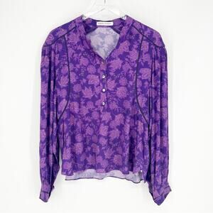 Rebecca Minkoff Floral Blouse L Purple